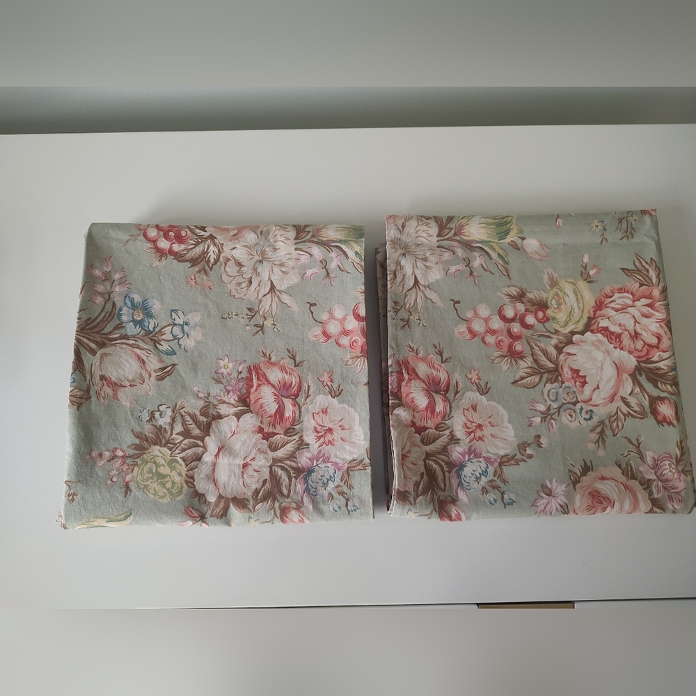 Vintage Ralph Lauren Home Charlotte Sage Floral King Pillow Cases Set Of 2 - Picture 8 of 8
